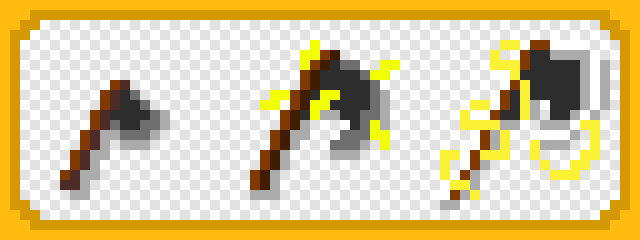 Hache foudroyante pixelart